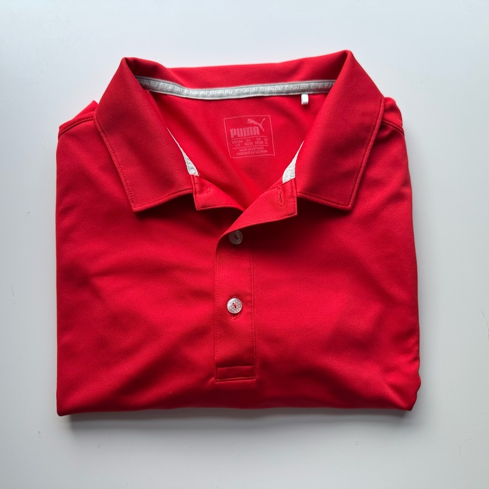 Puma Men's Red Polo Golf Shirt
